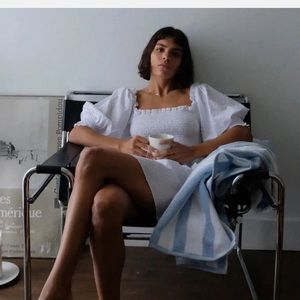 Hill House Athena Nap Dress Mini Short White Swiss Dot